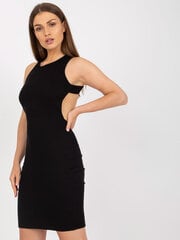 rue paris черное базовое платье из хлопка в рубчик цена и информация | Платья | 220.lv