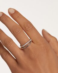 PDPAOLA Charming silver ring with zircons Twister Essentials AN02-844 цена и информация | Кольца | 220.lv