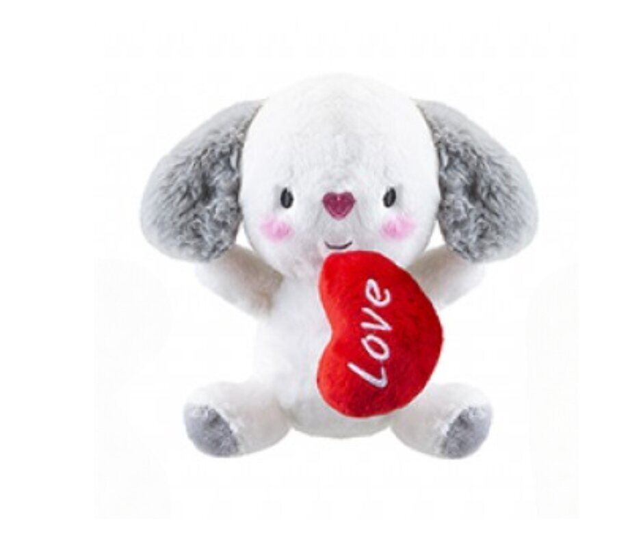 Plīša Valentīna kucēns ar sirdi, 15 cm cena un informācija | Mīkstās (plīša) rotaļlietas | 220.lv