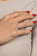 Brilio Silver Достойное позолоченное кольцо с прозрачными цирконами RI121Y. цена и информация | Кольца | 220.lv