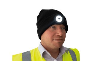 Шапка Nightsearcher Beanie-B с налобным фонарем, черная цена и информация | Рабочая одежда | 220.lv