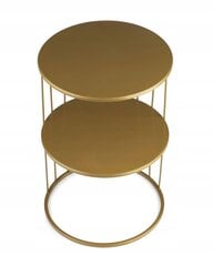 Apaļais kafijas galdiņš Kobus Doma, 36x36x52 cm, zelta krāsā cena un informācija | Žurnālgaldiņi | 220.lv