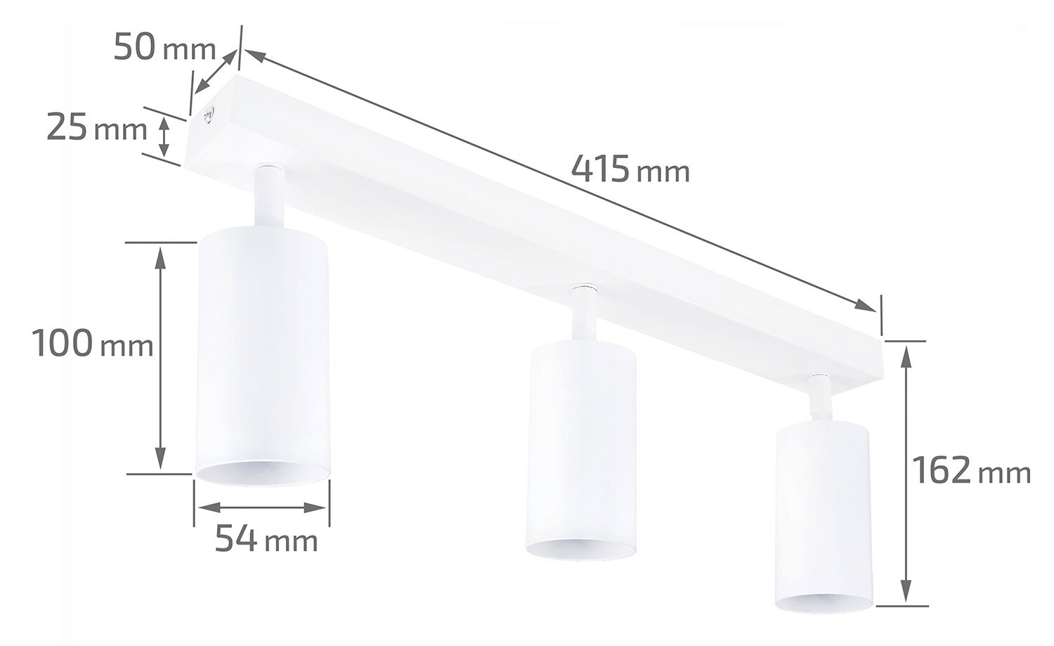 LED halogēna sienas un griestu gaismeklis Viki L x3 цена и информация | Griestu lampas | 220.lv