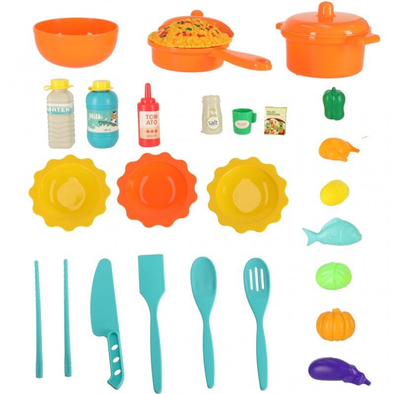 Bērnu plastmasas virtuve, 44 gab. цена и информация | Rotaļlietas meitenēm | 220.lv