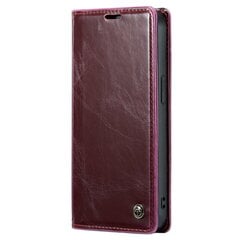 Кожиный чехол-книжка „CaseMe“ Leather - бордовый (iPhone 13) цена и информация | Чехлы для телефонов | 220.lv