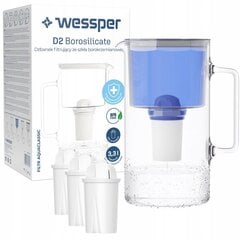 Кувшин Wessper AquaClassic D2 мята + 4 фильтра Wessper AquaClassic в комплекте цена и информация | Фильтры для воды | 220.lv