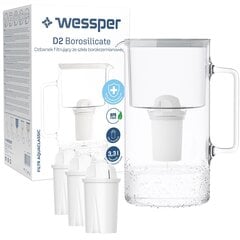 Кувшин Wessper AquaClassic D2 мята + 4 фильтра Wessper AquaClassic в комплекте цена и информация | Фильтры для воды | 220.lv