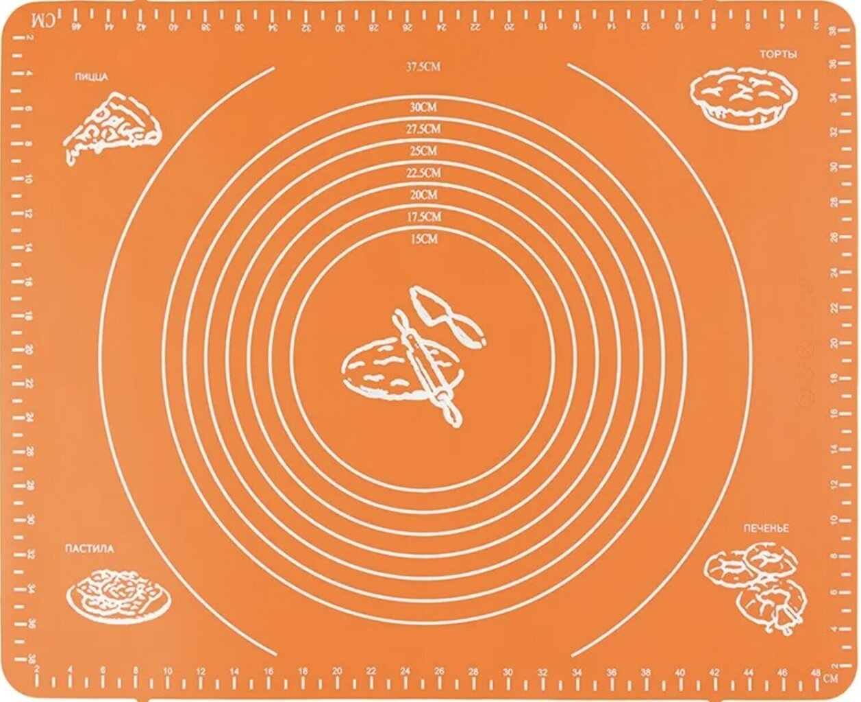 Silikona paklājiņš 40x50cm un rullītis 38 cm cena un informācija | Cepamais papīrs, trauki, formas | 220.lv