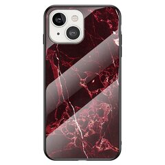 „Marble“ твердый силиконовый (TPU) чехол - чёрный / красный (iPhone 14 Plus) цена и информация | Чехлы для телефонов | 220.lv