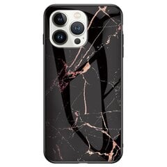 „Marble“ твердый силиконовый (TPU) чехол - чёрный / красный (iPhone 14 Pro) цена и информация | Чехлы для телефонов | 220.lv