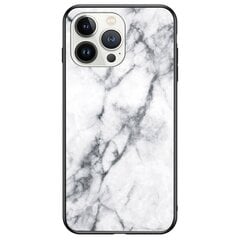 „Marble“ твердый силиконовый (TPU) чехол - белый (iPhone 14 Pro Max) цена и информация | Чехлы для телефонов | 220.lv