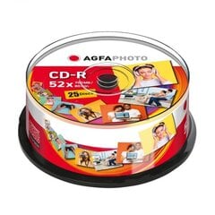 1x25 AgfaPhoto CD-R 80, 700MB cena un informācija | Vinila plates, CD, DVD | 220.lv