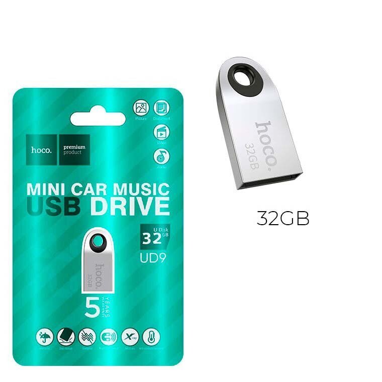 Hoco UD9 Mini Car Music USB 2.0 32GB цена и информация | USB Atmiņas kartes | 220.lv