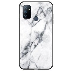 „Marble“ твердый силиконовый (TPU) чехол - белый (OnePlus Nord N100) цена и информация | Чехлы для телефонов | 220.lv