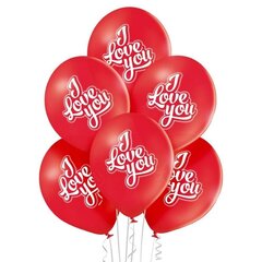Baloni ar uzrakstu I love you, sarkanā krāsa, 6 gab. цена и информация | Шары | 220.lv