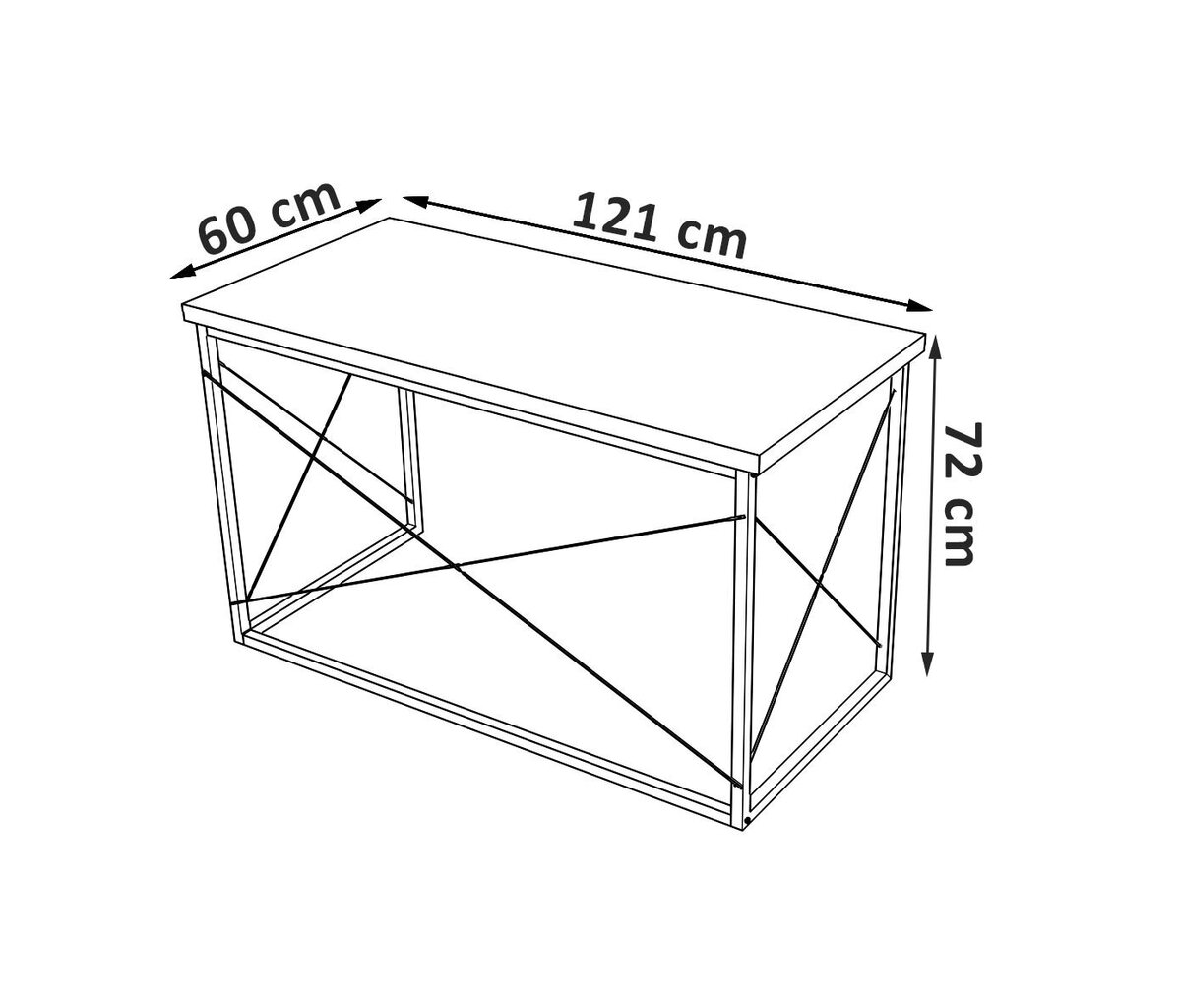 Galds, Asir, 121x72x60 cm, bēšs/melns cena un informācija | Datorgaldi, rakstāmgaldi, biroja galdi | 220.lv