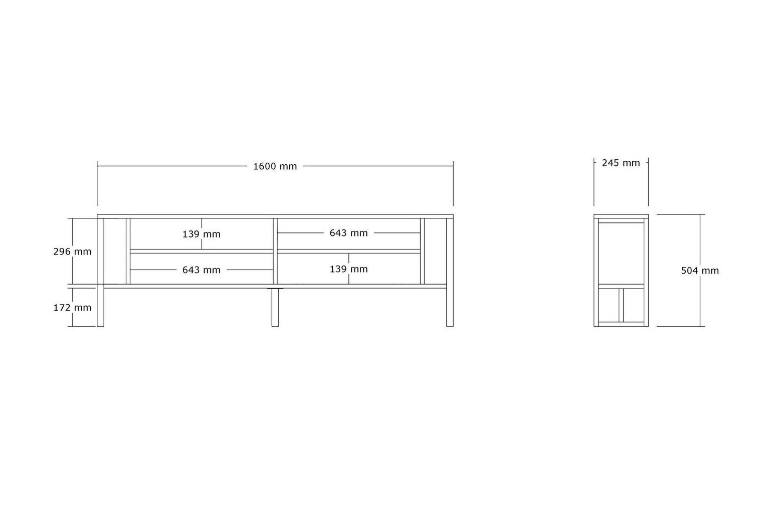 TV statīvs, Asir, 160x50,4x24,5 cm, balts cena un informācija | TV galdiņi | 220.lv