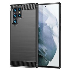 Твердый силиконовый чехол (TPU) „Carbon“ - чёрный (Galaxy S23 Ultra) цена и информация | Чехлы для телефонов | 220.lv