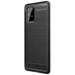 „Carbon“ твердый силиконовый чехол (TPU) - черный (Galaxy S10 Lite) цена и информация | Чехлы для телефонов | 220.lv