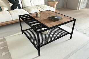 Kafijas galdiņš Asir, 80x45x80 cm, gaiši brūns/melns cena un informācija | Žurnālgaldiņi | 220.lv