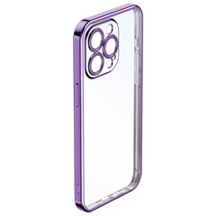 „ROCK“ твердый силиконовый (TPU) чехол - прозрачный / фиолетовый (iPhone 14 Pro Max) цена и информация | Чехлы для телефонов | 220.lv