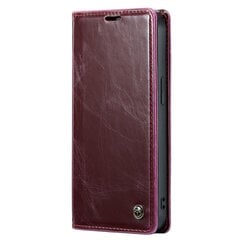 Кожиный чехол-книжка "CaseMe" Leather - бордовый  (iPhone 15 Pro Max) цена и информация | Чехлы для телефонов | 220.lv