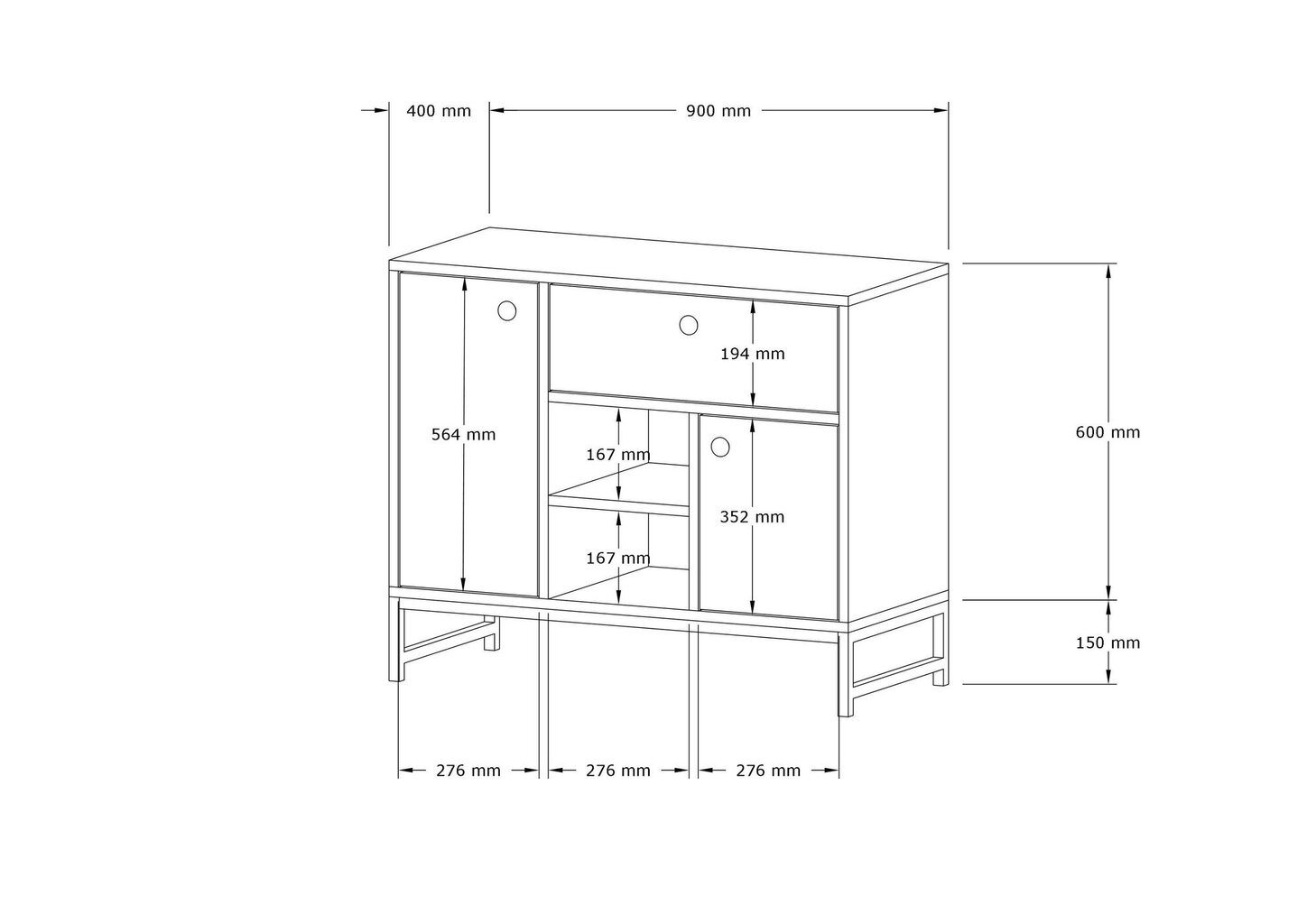 Konsoles galds Asir, 90x75x40 cm, balts/melns cena un informācija | Konsoles galdiņi | 220.lv