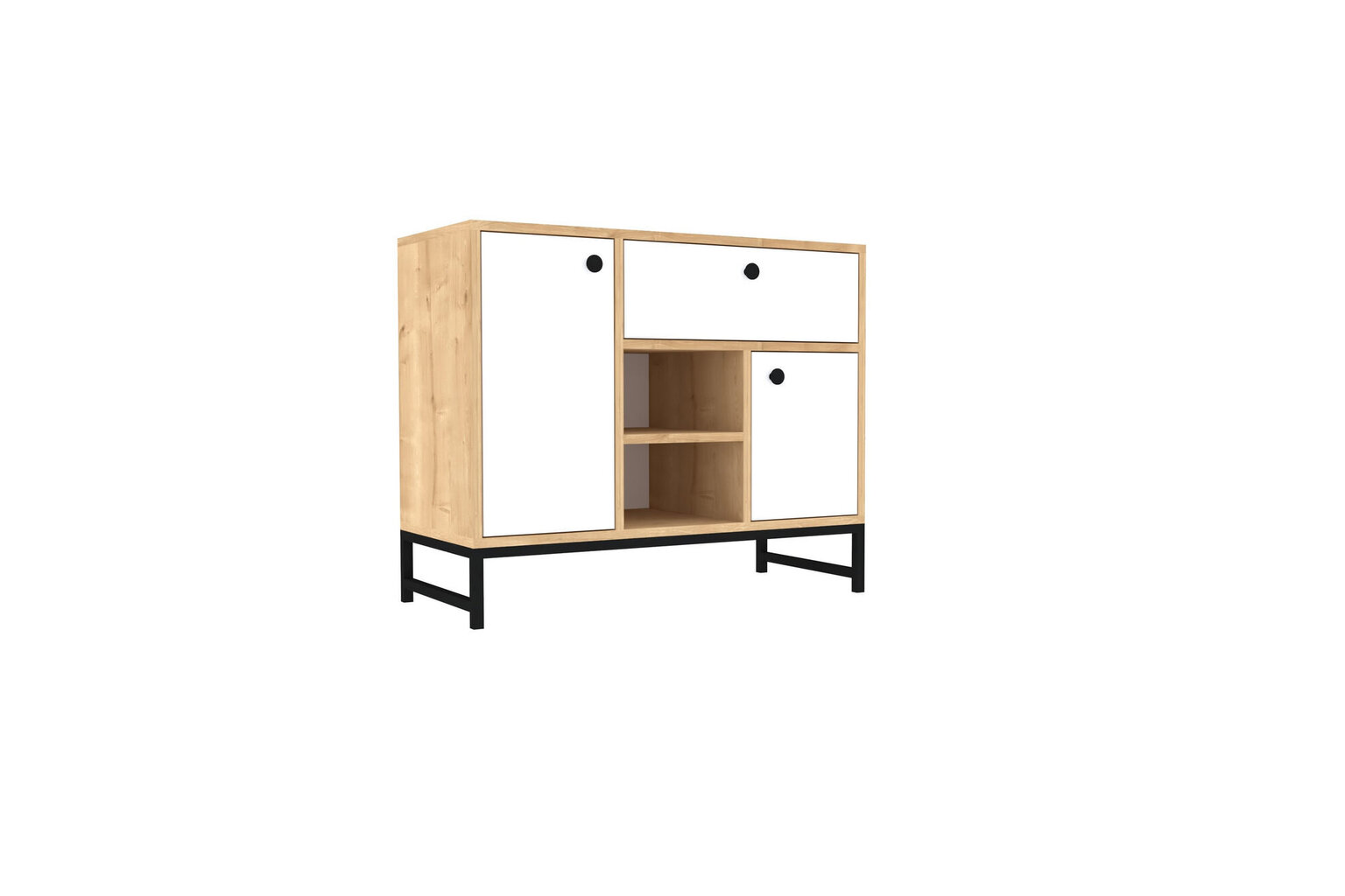 Konsoles galds Asir, 90x75x40 cm, balts/melns cena un informācija | Konsoles galdiņi | 220.lv