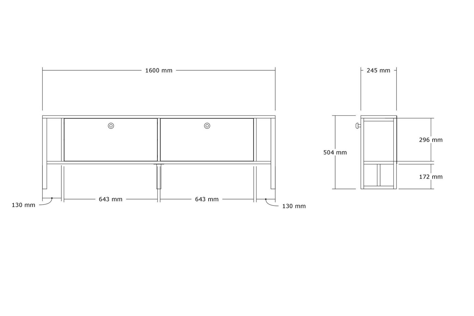 TV galdiņš Asir, 160x50,4x24,5 cm, brūns cena un informācija | TV galdiņi | 220.lv