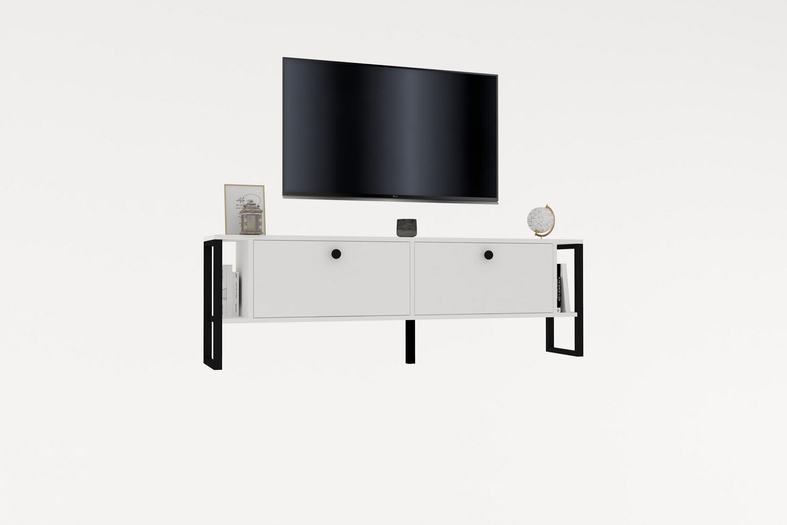 TV galdiņš Asir, 160x50,4x24,5 cm, balts cena un informācija | TV galdiņi | 220.lv