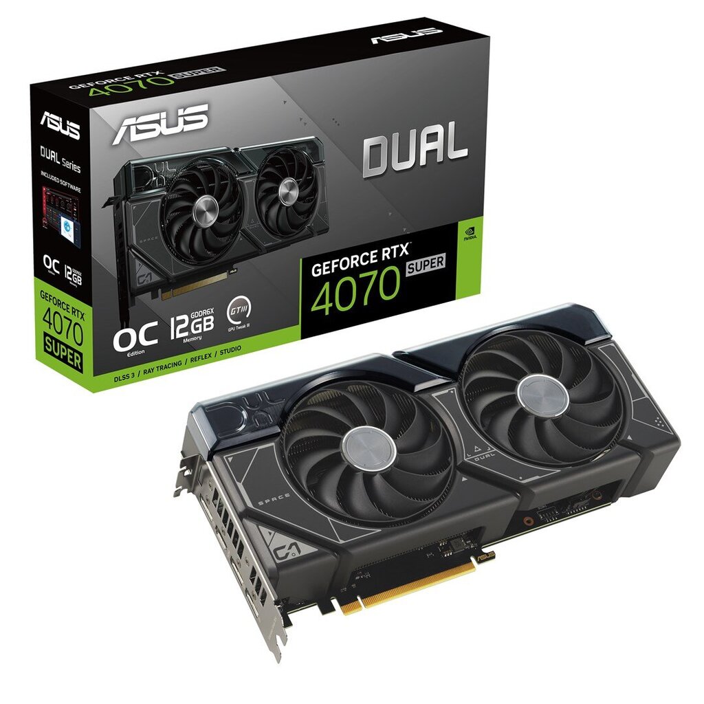 Asus Dual GeForce RTX 4070 Super OC Edition (90YV0K82-M0NA00) цена и информация | Videokartes (GPU) | 220.lv