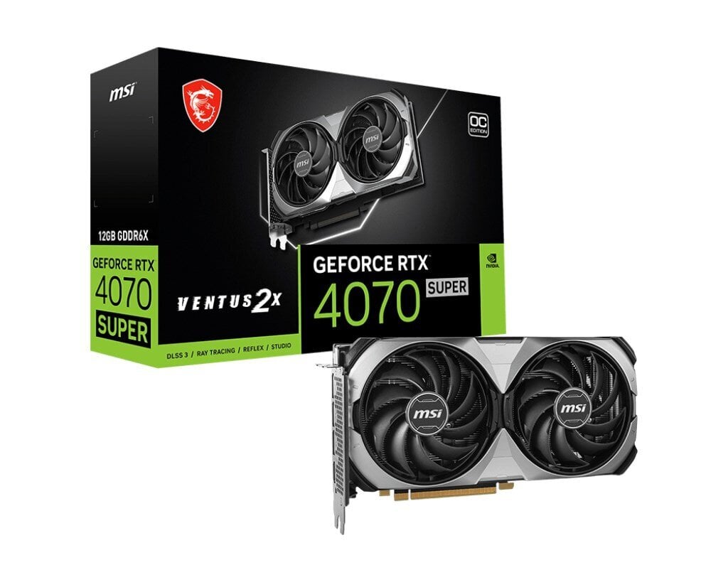 MSI GeForce RTX 4070 Super 12G Ventus 2X OC цена и информация | Videokartes (GPU) | 220.lv
