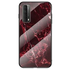 „Marble“ cieta silikona (TPU) apvalks - melns / sarkana (P smart 2021) цена и информация | Чехлы для телефонов | 220.lv