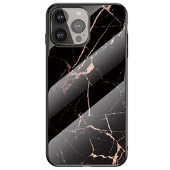 „Marble“ твердый силиконовый (TPU) чехол - чёрный / золотой (iPhone 13 Pro Max) цена и информация | Чехлы для телефонов | 220.lv