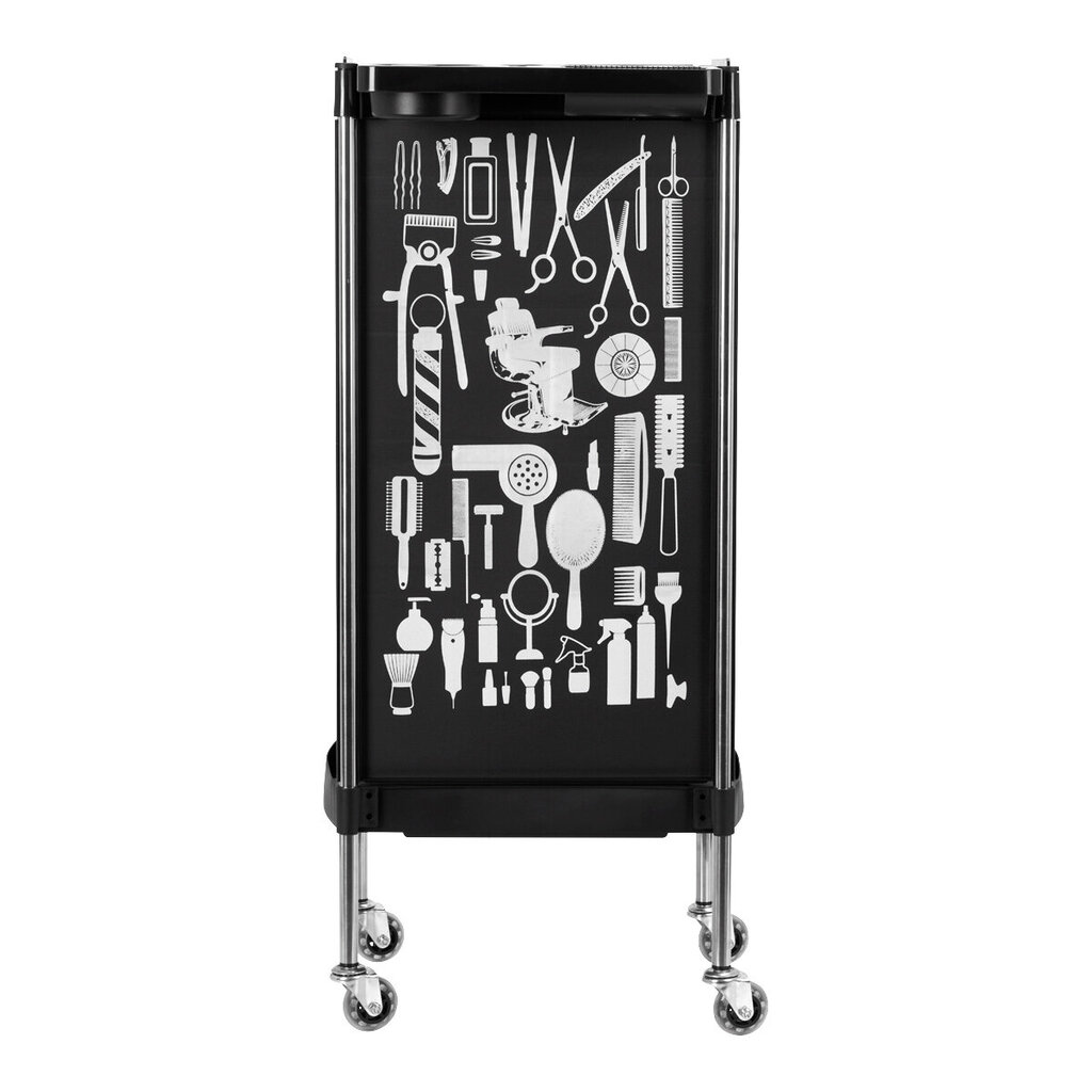 Frizētavas galds uz riteņiem Gabbiano X11-9, melns cena un informācija | Mēbeles skaistumkopšanas saloniem | 220.lv