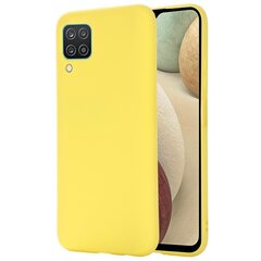 Shell cieta silikona TPU apvalks - dzeltens Galaxy A12 cena un informācija | Telefonu vāciņi, maciņi | 220.lv