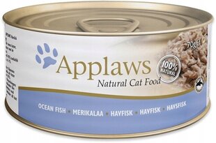 Applaws Cat Tin Ocean Fish pieaugušiem kaķiem, ar zivīm, 72x70g cena un informācija | Konservi kaķiem | 220.lv