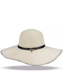 Большая женская соломенная шляпа с черной лентой. цена и информация | Женские шапки | 220.lv