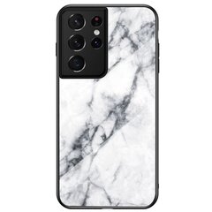 Marble cieta silikona TPU apvalks - balts Galaxy S21 Ultra цена и информация | Чехлы для телефонов | 220.lv