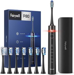 FairyWill Sonic toothbrush with head set and case FW-P80 (Black) цена и информация | Электрические зубные щетки | 220.lv