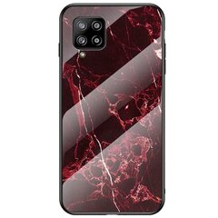 Marble cieta silikona TPU apvalks - melns / sarkans Galaxy A42 5G cena un informācija | Telefonu vāciņi, maciņi | 220.lv
