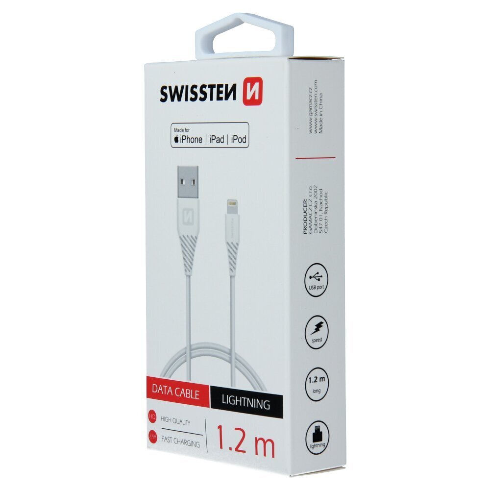 Swissten USB/Lightning, 1.2 m цена и информация | Kabeļi un vadi | 220.lv