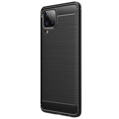 Carbon cieta silikona TPU apvalks - melns Galaxy A12 цена и информация | Чехлы для телефонов | 220.lv