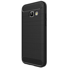 Carbon cieta silikona TPU apvalks - melns Galaxy A3 2017 cena un informācija | Telefonu vāciņi, maciņi | 220.lv