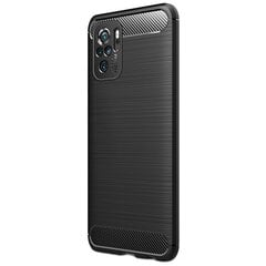 „Carbon“ твердый силиконовый чехол (TPU) - черный (Redmi Note 10S / Note 10 4G / Poco M5s) цена и информация | Чехлы для телефонов | 220.lv