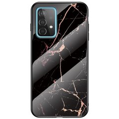 „Marble“ твердый силиконовый (TPU) чехол - чёрный / золотой (Galaxy A52 / A52s) цена и информация | Чехлы для телефонов | 220.lv