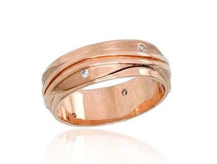 Zelta laulības gredzens Harmonija IV no 585 proves sarkanā zelta DS00G480 cena un informācija | Gredzeni | 220.lv