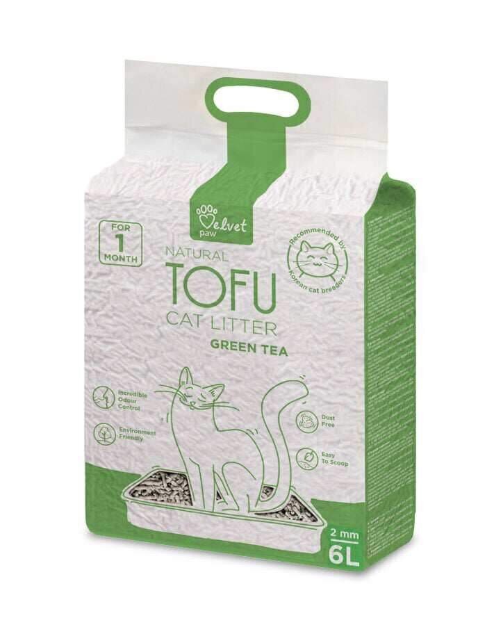 Tofu smiltis kaķiem ar zaļās tējas ekstraktu, 6L. цена и информация | Smiltis un pakaiši | 220.lv