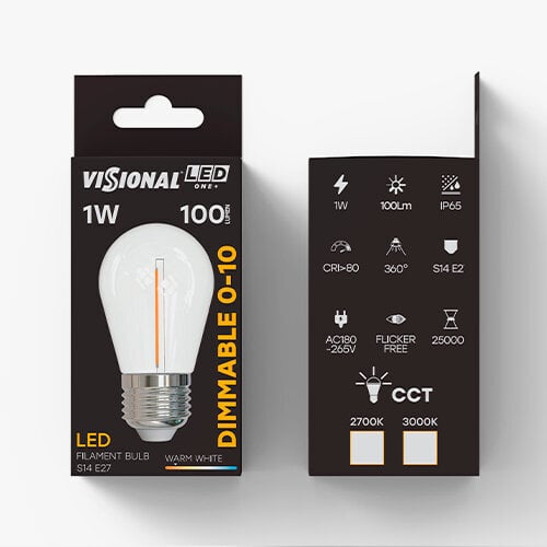 LED spuldžu komplekts (kvēldiegs) Visional, E27, 100lm, 2700K, 5 gab. cena un informācija | Spuldzes | 220.lv