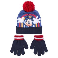 Шапка с перчатками Mickey Mouse Синий (Один размер) цена и информация | Шапки, перчатки, шарфы для мальчиков | 220.lv